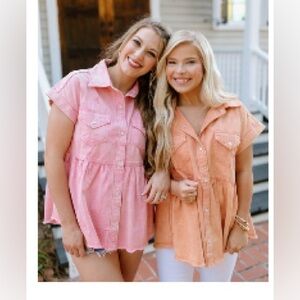 Entro Denim button down top NWOT